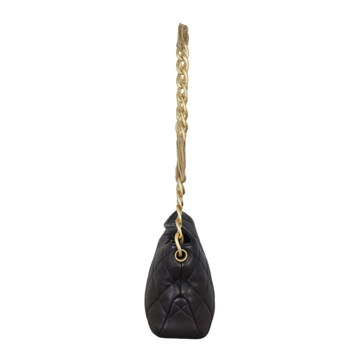 Chanel CC Lambskin Hobo Quilted Black Hobo Bag