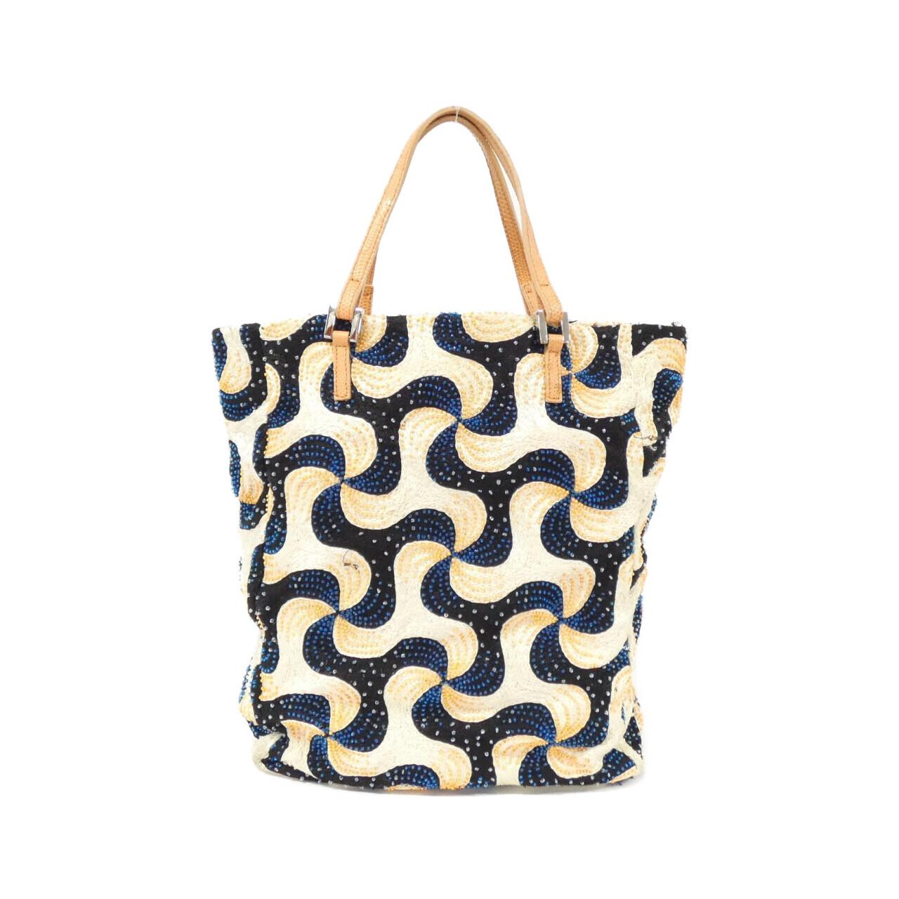 Fendi Beads Bag Leather Canvas Travel Bag