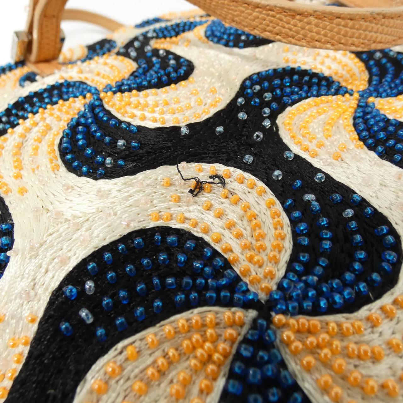 Fendi Beads Bag Leather Canvas Travel Bag