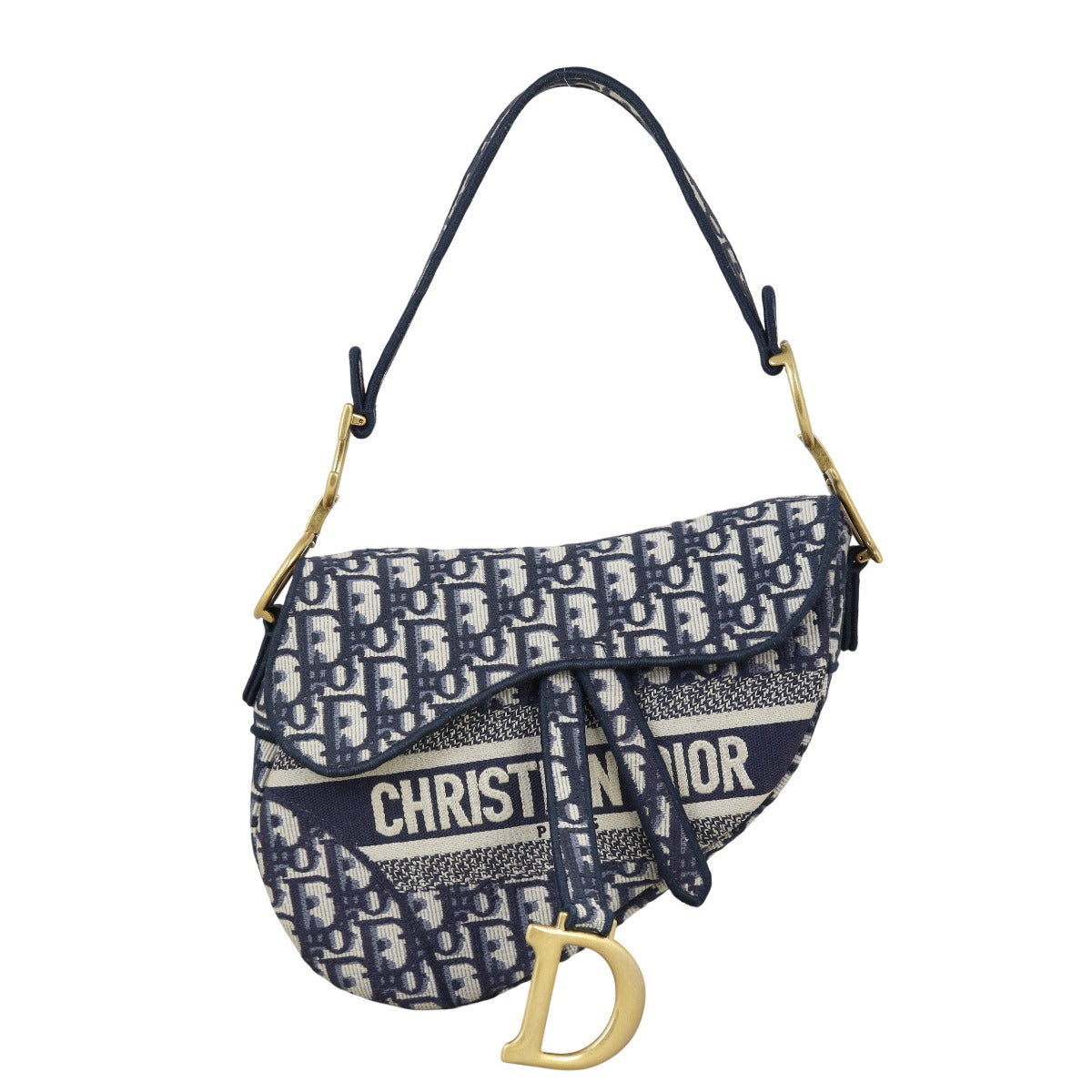 Dior Shoulder Bag Saddle Bag Oblique Embroidery Canvas