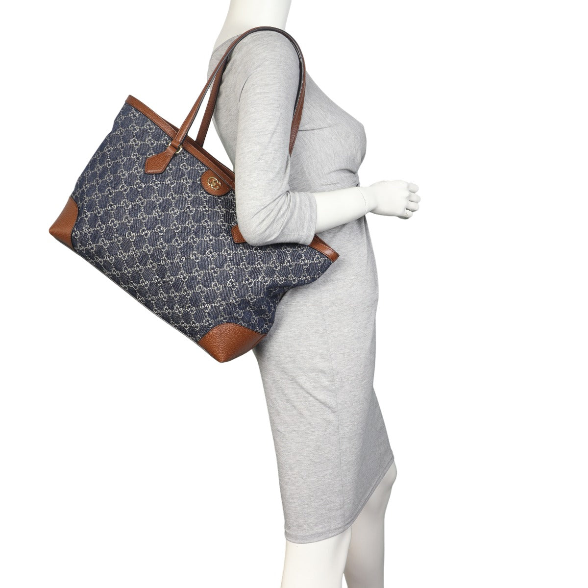 Gucci GG Denim Ophidia Medium Tote