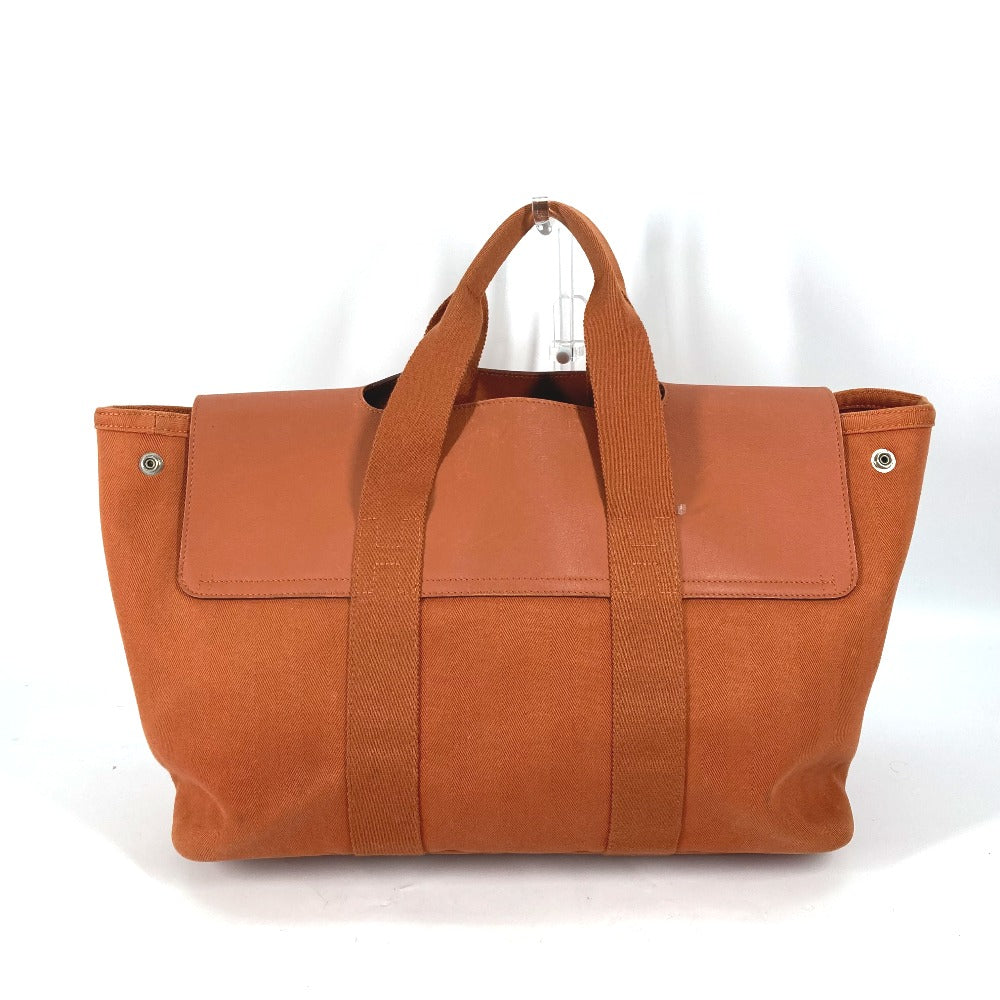 Hermes Tote Bag Bag Handbag Valparaiso Mm Women Leather Canvas Orange