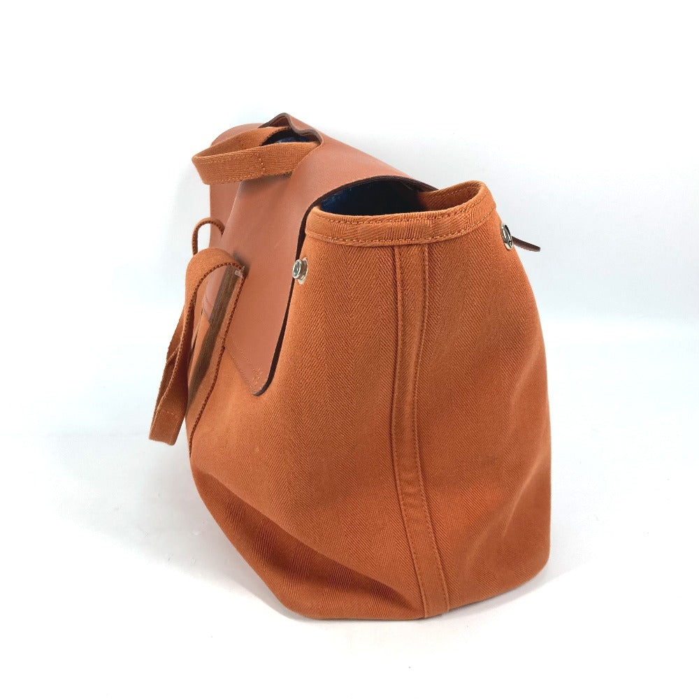 Hermes Tote Bag Bag Handbag Valparaiso Mm Women Leather Canvas Orange