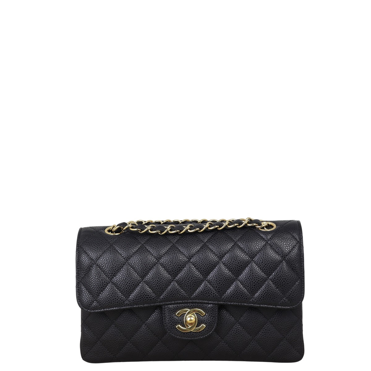 Chanel Classic Double Flap Caviar Handbag Quilted Black Crossbody Bag Small 19092025