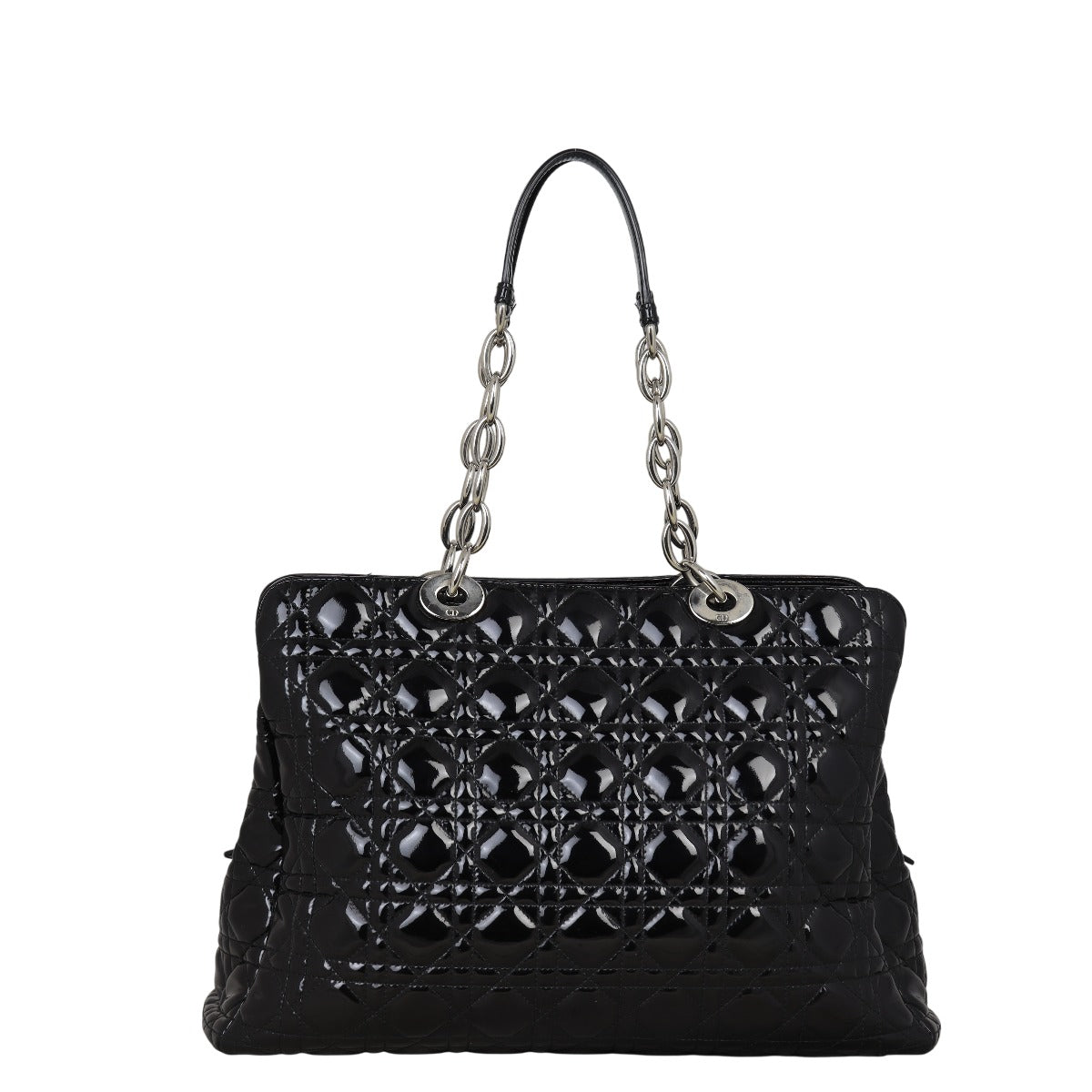 Dior Cannage Shopping Tote Patent Handbag Tote Bag