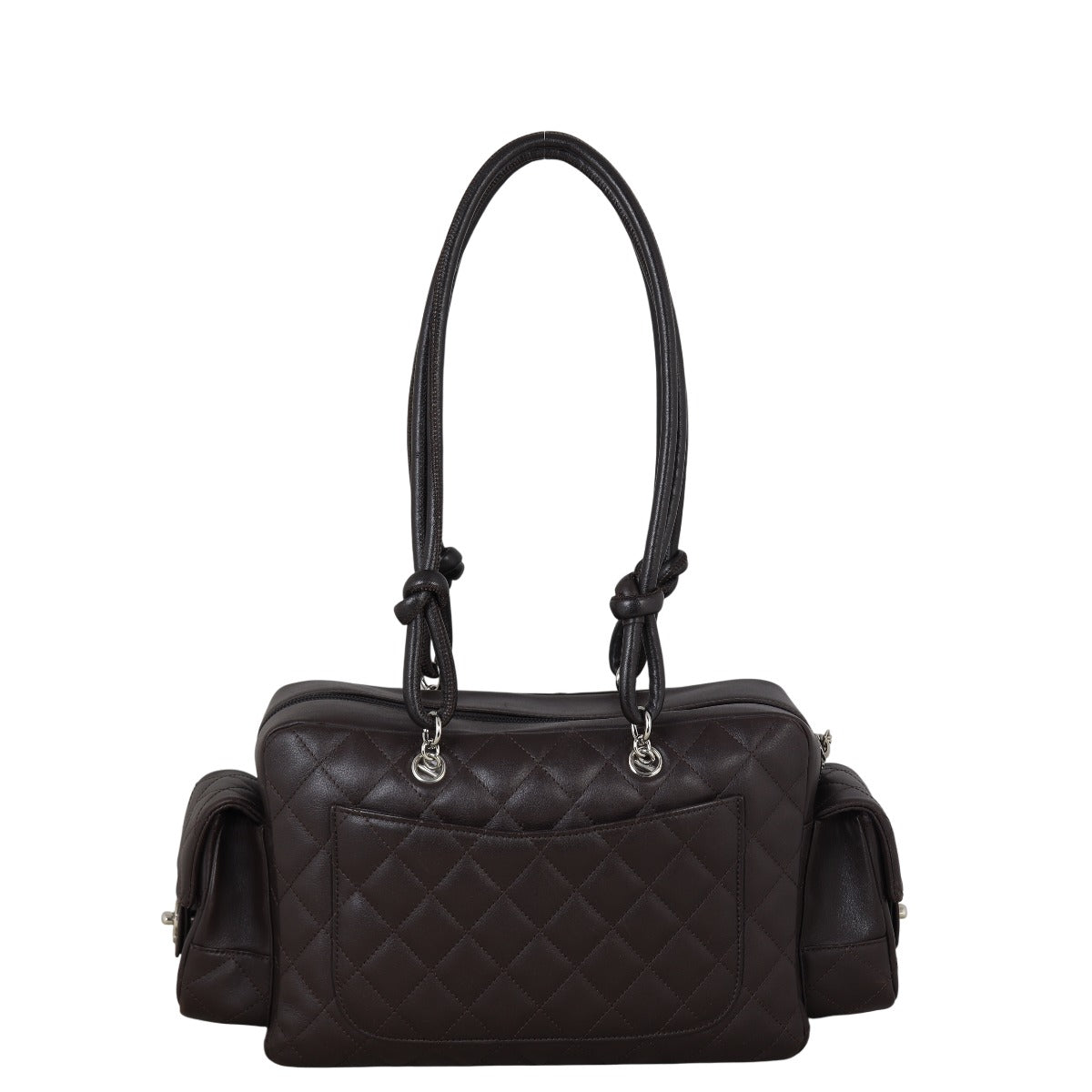 Chanel Ligne Cambon Reporter Bag Quilted Brown Shoulder Bag