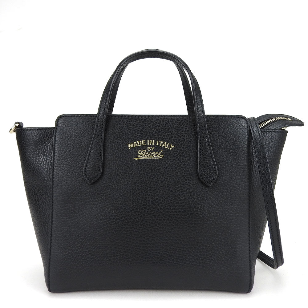 Gucci Swing Leather Black Small Travel Bag