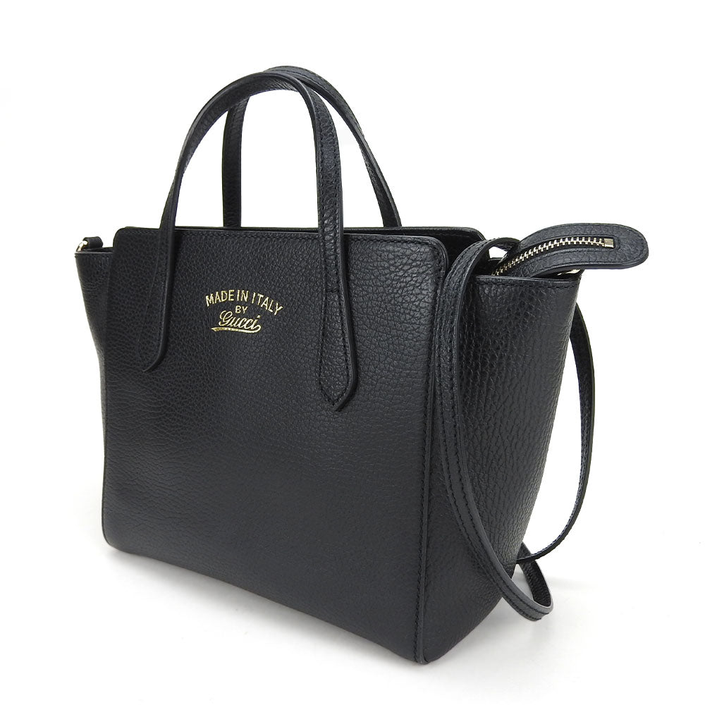 Gucci Swing Leather Black Small Travel Bag