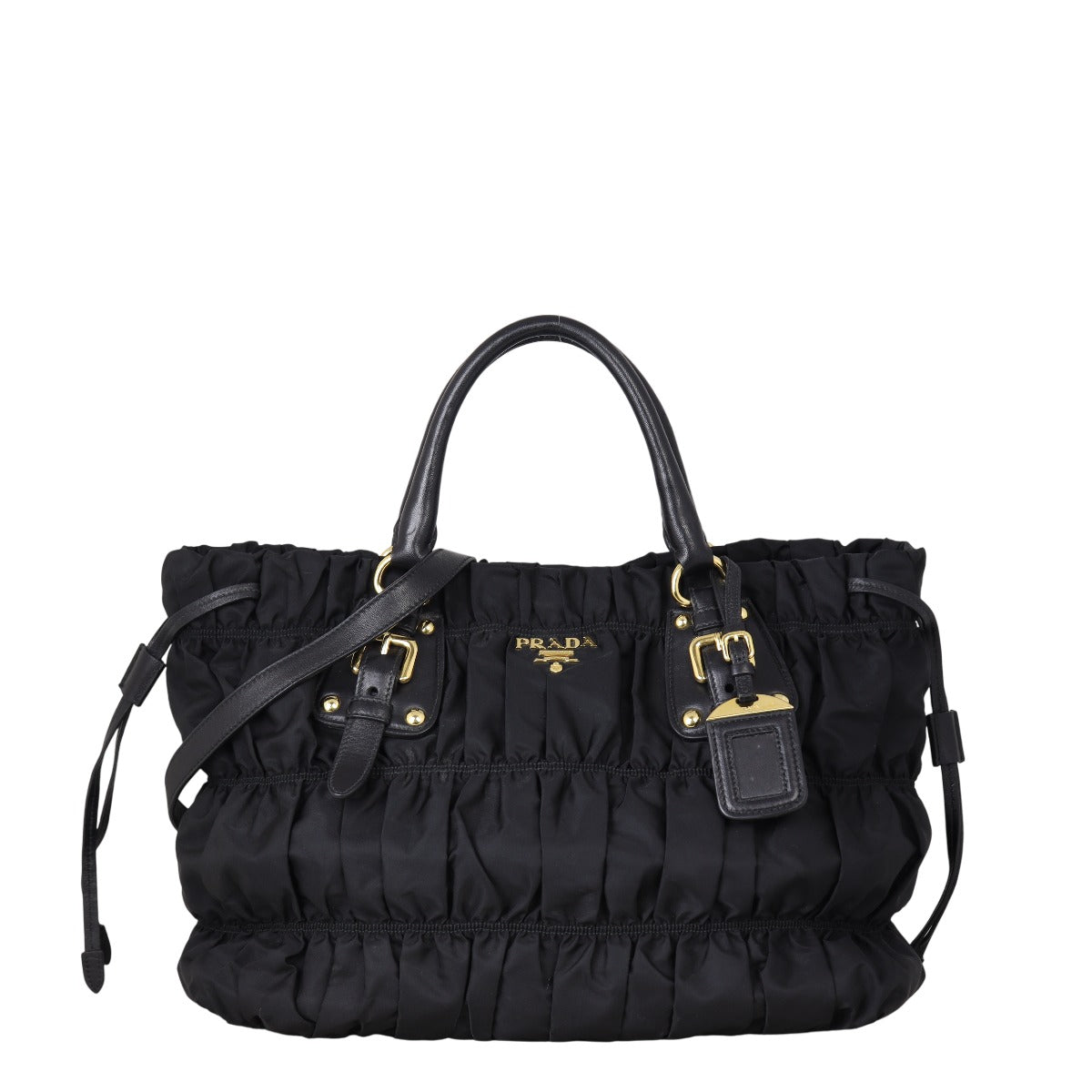 Prada Tote Bag Tessuto Gaufre Tote Black Shoulder Bag