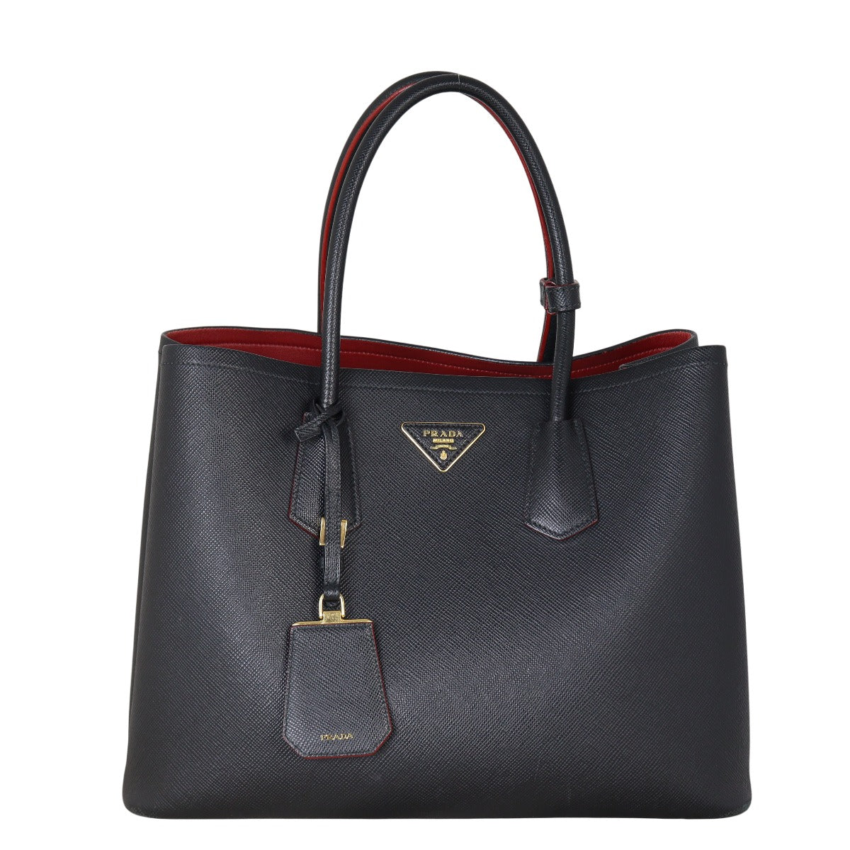 Prada Saffiano Cuir Double Bag Large Travel Bag