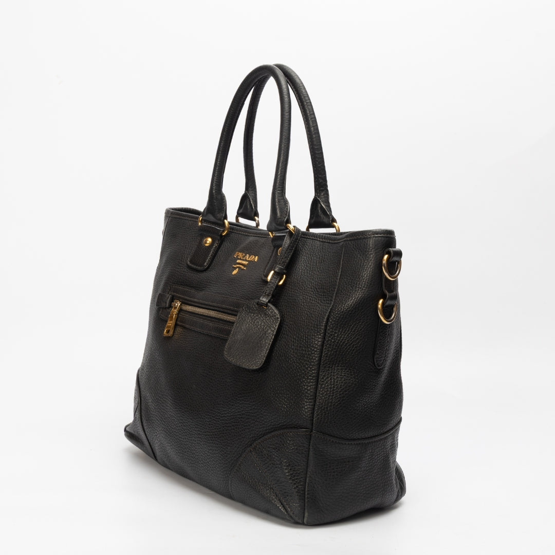 Prada Daino Convertible Tote Vitello Tote Bag
