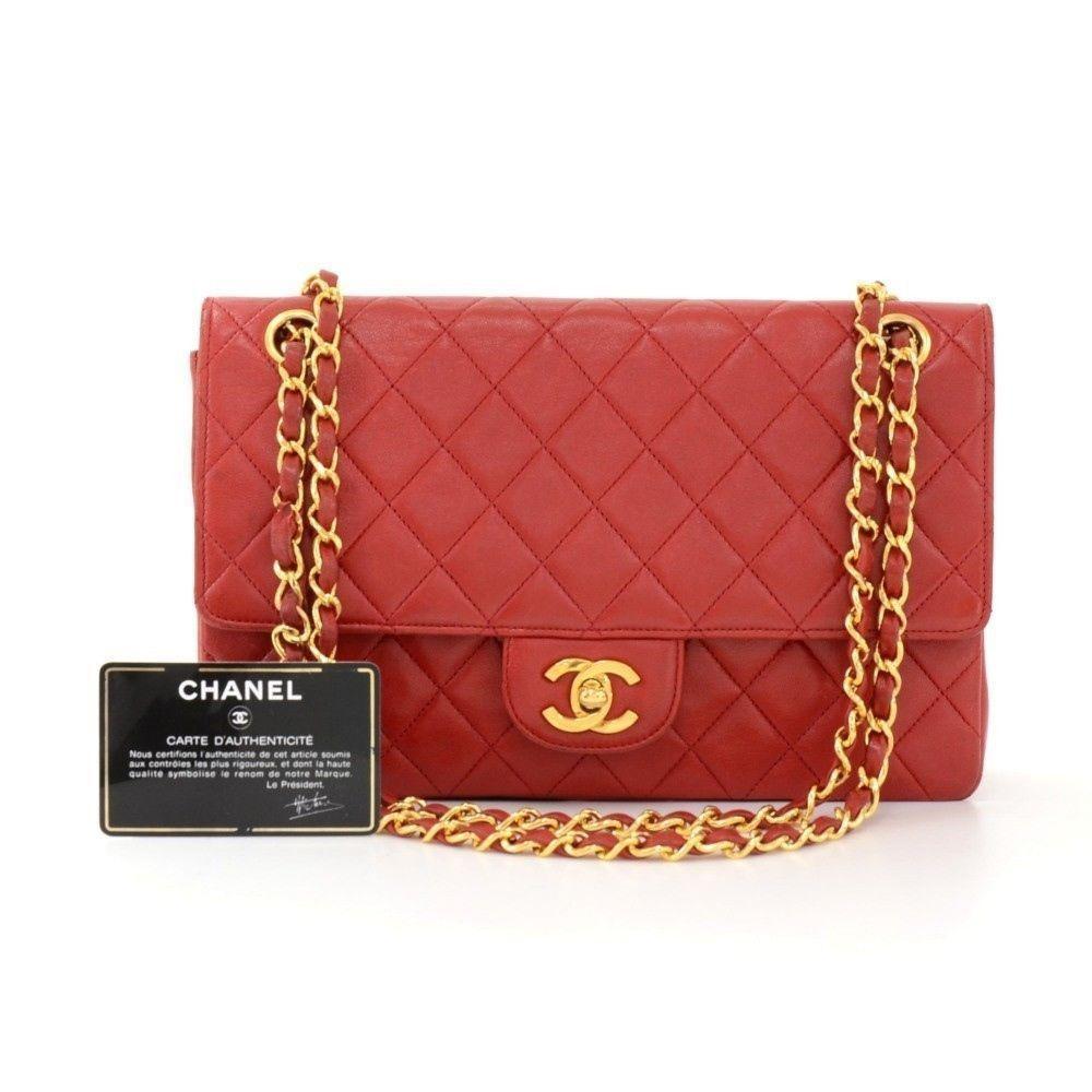 Chanel Double Flap Shoulder Bag Leather Quilted