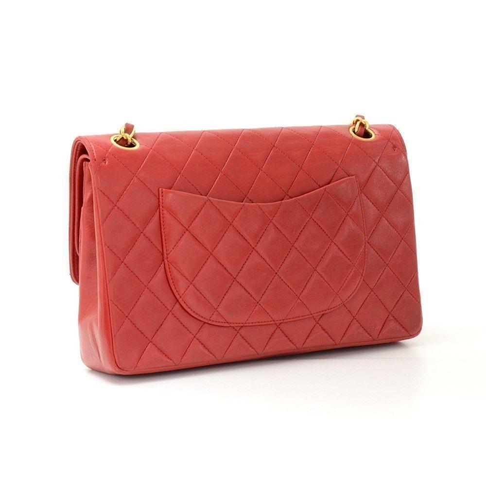 Chanel Double Flap Shoulder Bag Leather Quilted