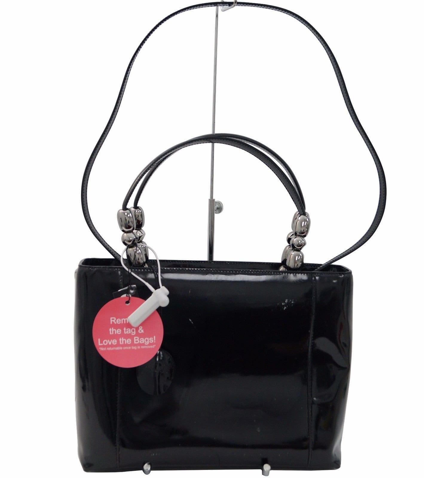 Dior Christian Handbags Maris Pearl Bag Leather Patent Black Shoulder Bag