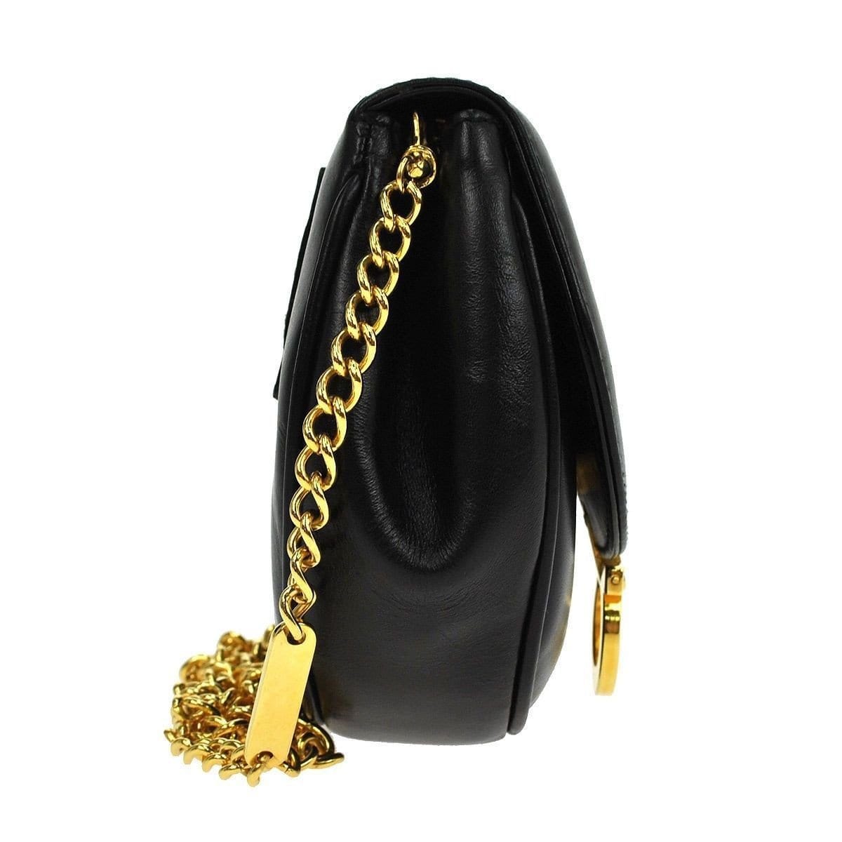 Salvatore Ferragamo Gancini Shoulder Bag Black Gold