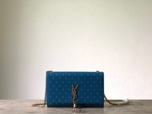 YSL Saint Laurent YSL Top Quality Kate Metop Qualityum Bag Blue Chain Travel Bag