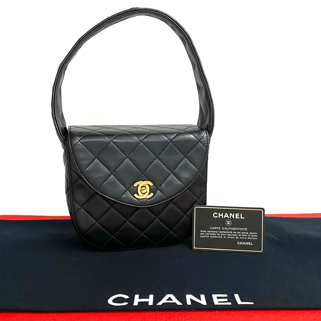 Chanel lambskin Matrasse Black Handbag 250204Mni14 8