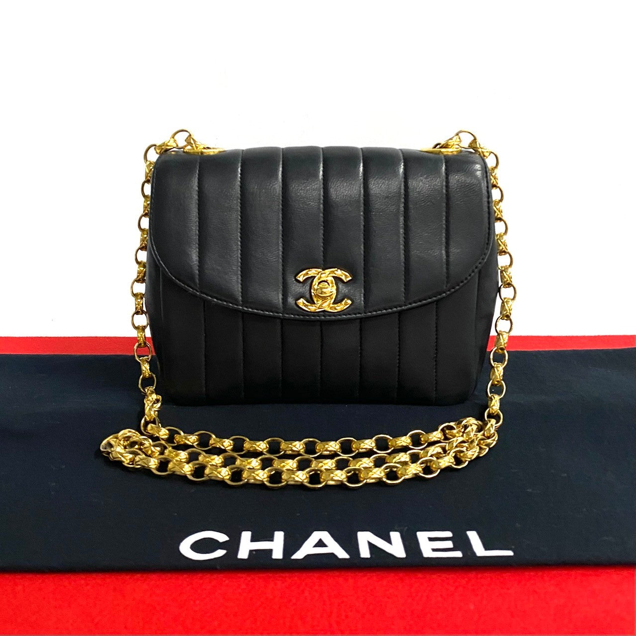 Chanel lambskin Mademoiselle Black Shoulder Bag
