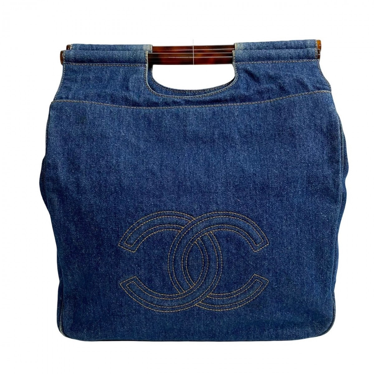 Chanel Denim Plastic COCO Mark Blue Handbag