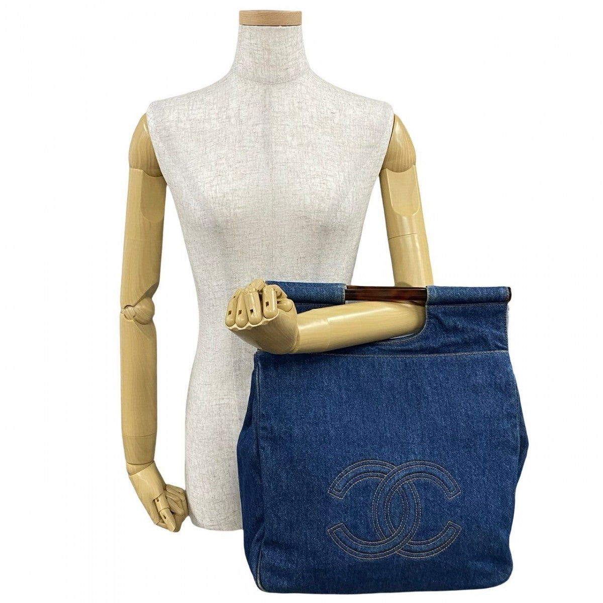 Chanel Denim Plastic COCO Mark Blue Handbag