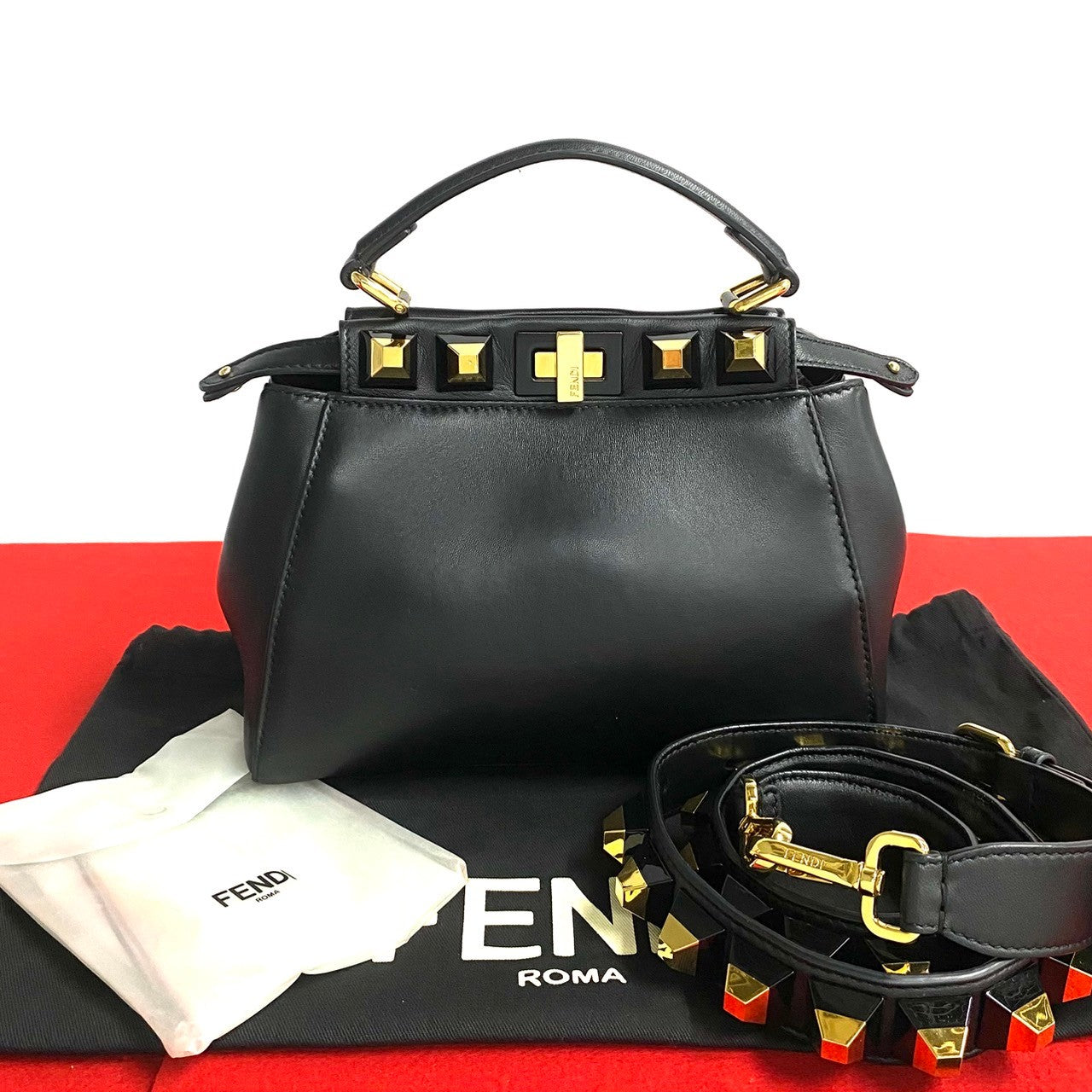 Fendi Peekaboo 2Way Bag Leather Travel Bag 2Way Bag 5