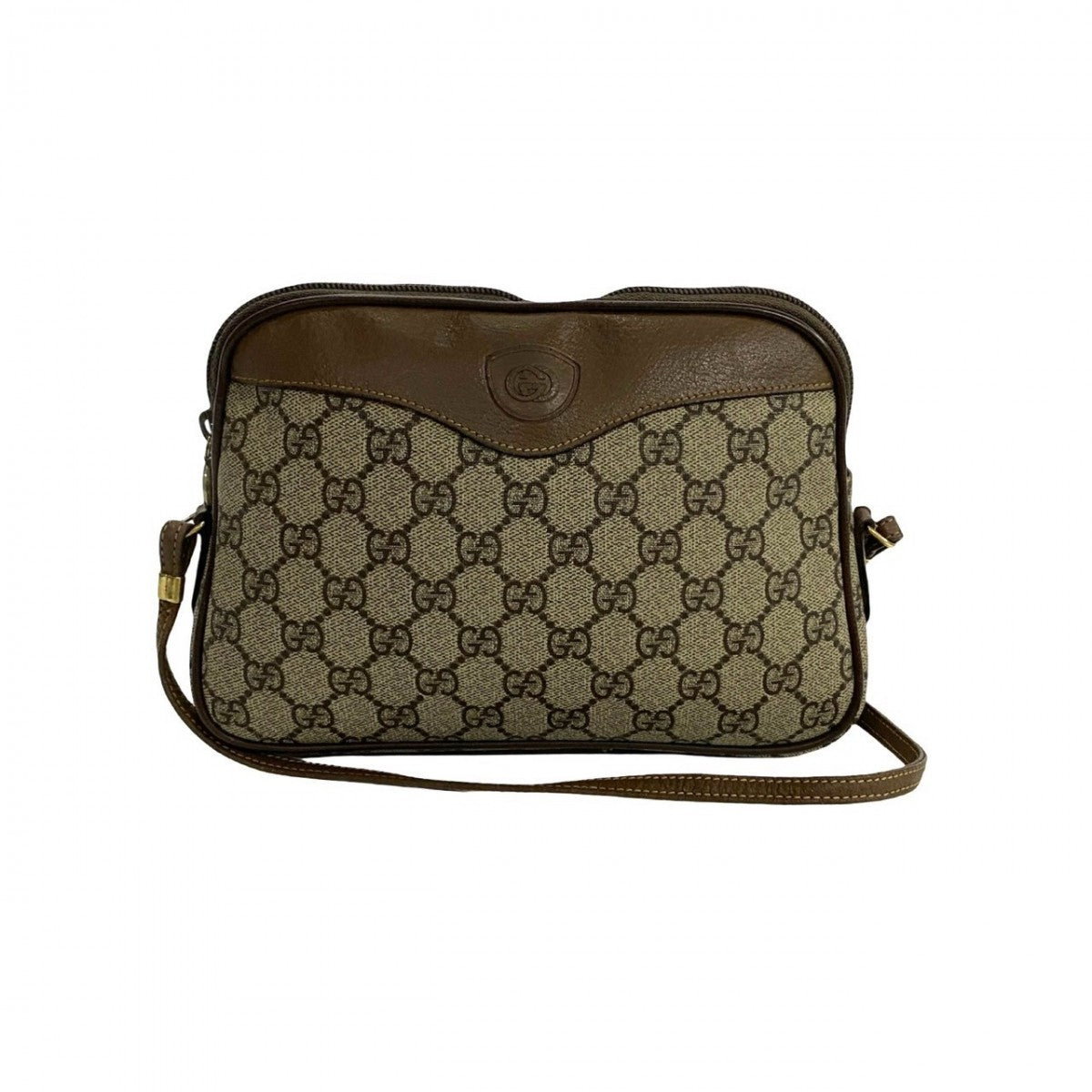 Gucci PVC GG Leather Brown Logo Shoulder Bag
