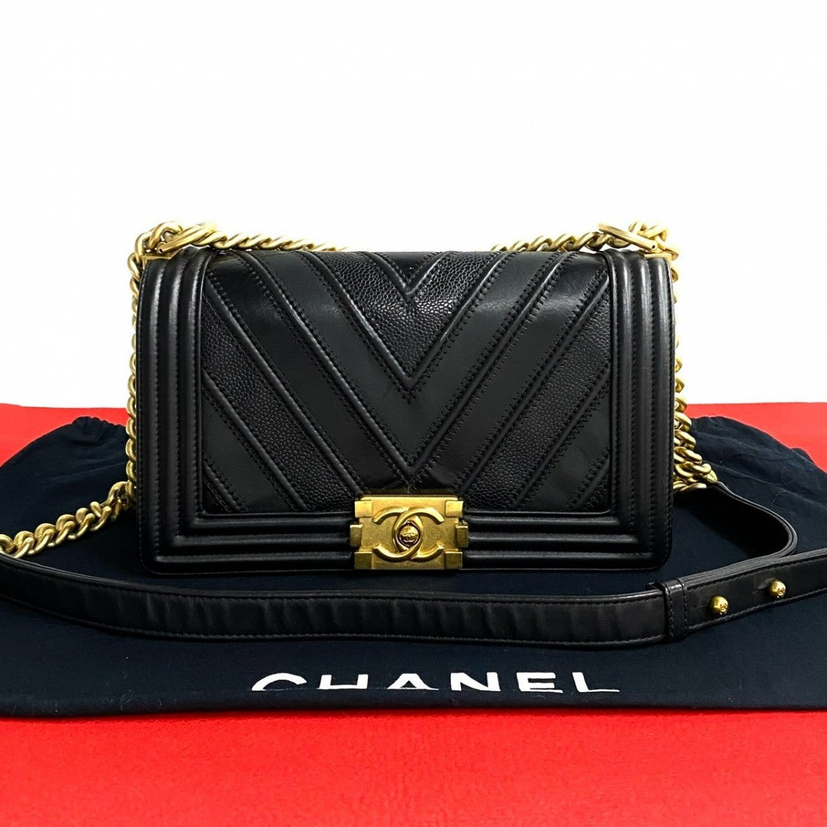 Chanel Boy Black Leather Shoulder Bag 250308Rsj54 5
