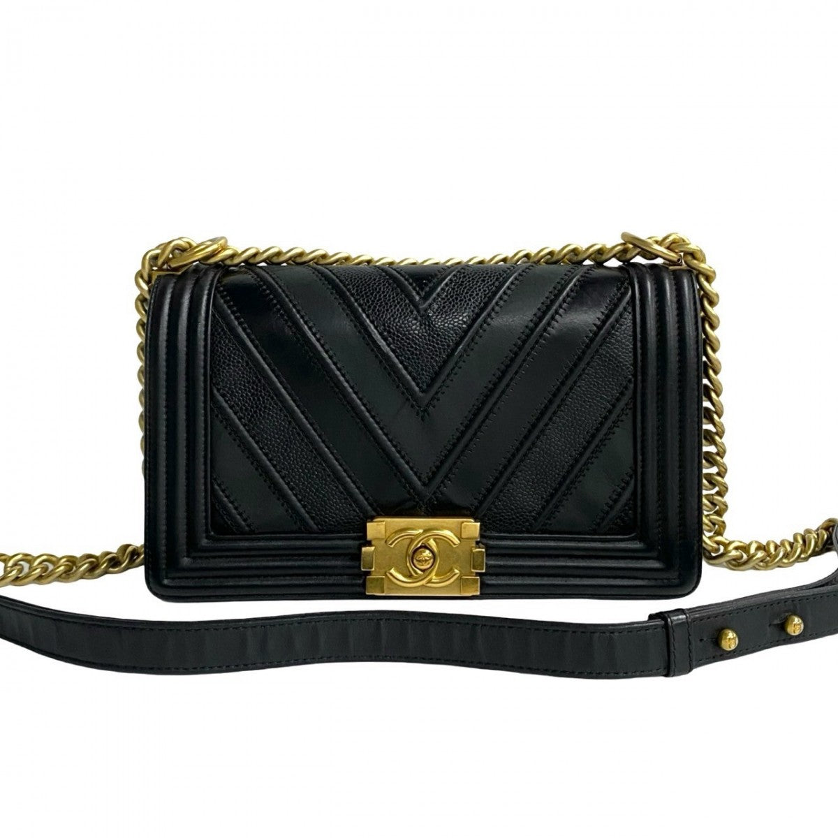 Chanel Boy Black Leather Shoulder Bag 250308Rsj54 5