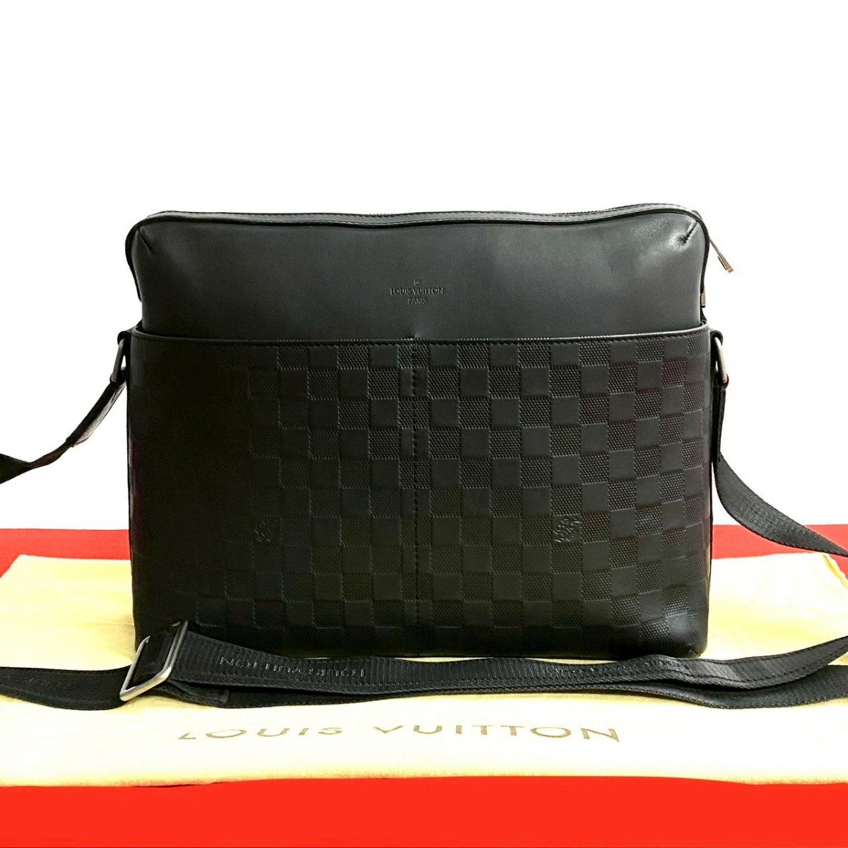 Louis Vuitton N41201 Damier Anfini Calypso MM Leather Black Shoulder Bag 250326Kmj506 7