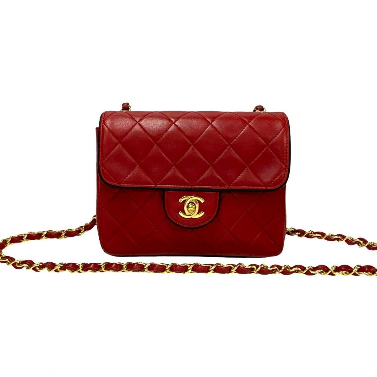 Chanel lambskin COCO Mark Matrasse Red Shoulder Bag 250326Kmj701 6