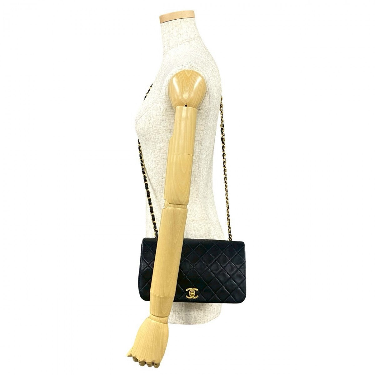 Chanel lambskin Navy Full flap COCO Mark Shoulder Bag