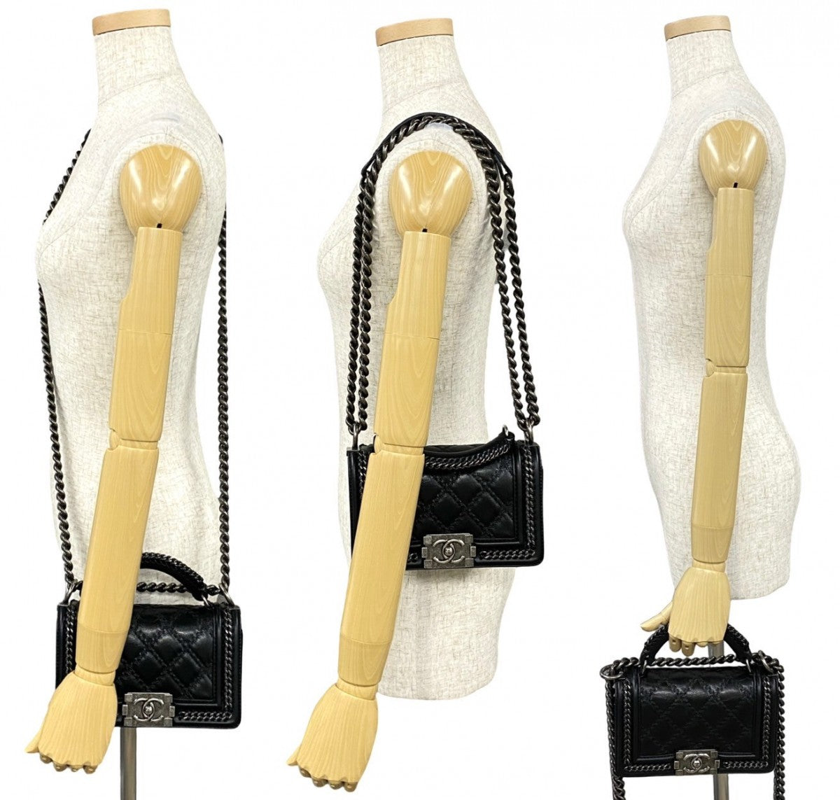Chanel COCO Mark Boy Black Leather Shoulder Bag