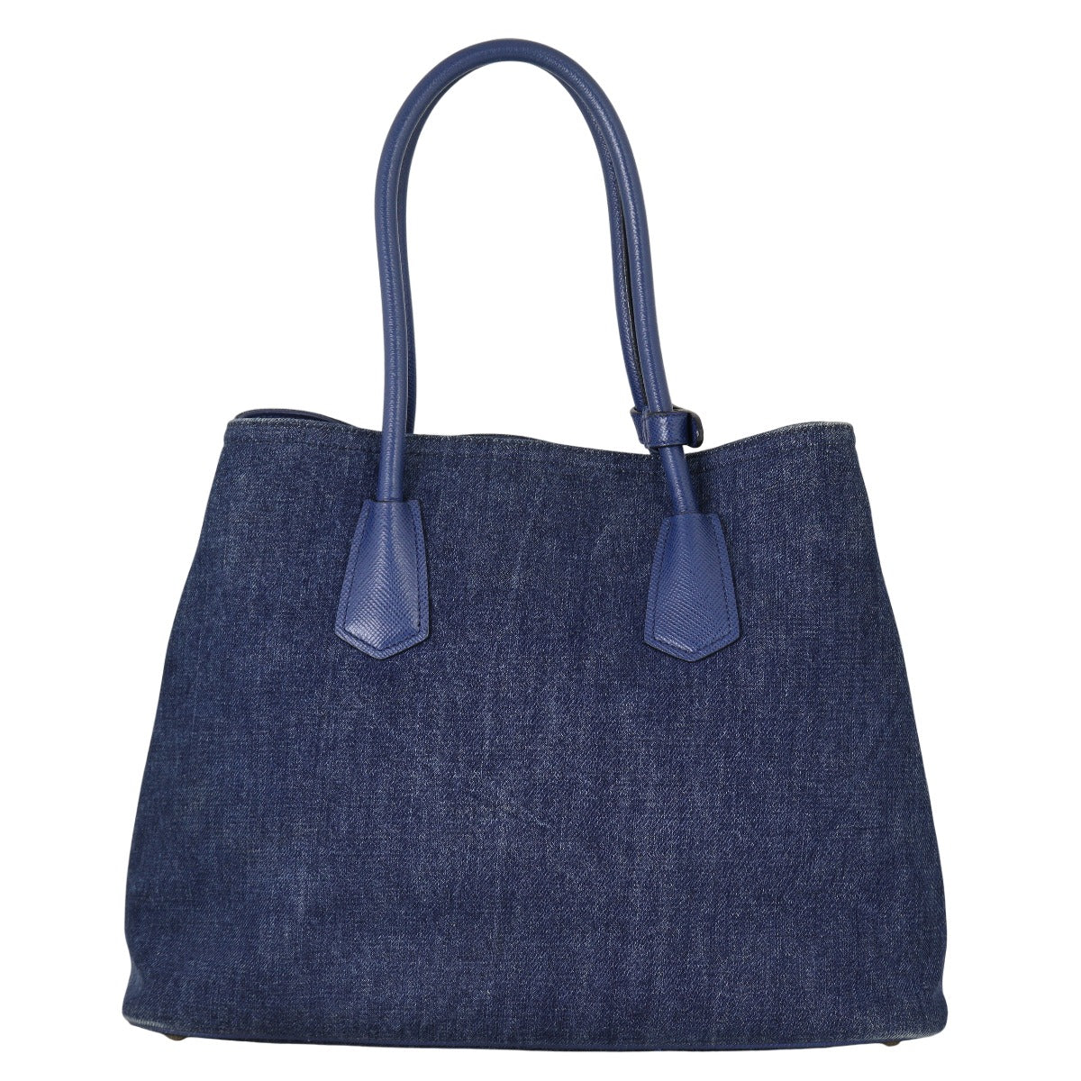 Prada Saffiano Double Bag Denim Travel Bag