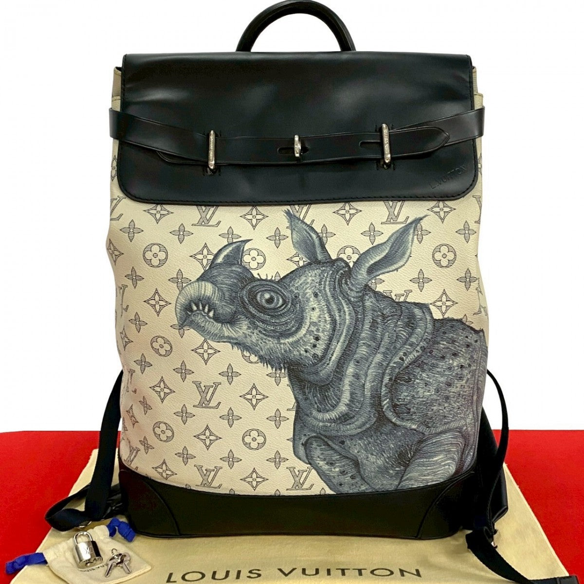 Louis Vuitton Backpack M54125 PVC Spring Summer Monogram Leather Navy Jewelry