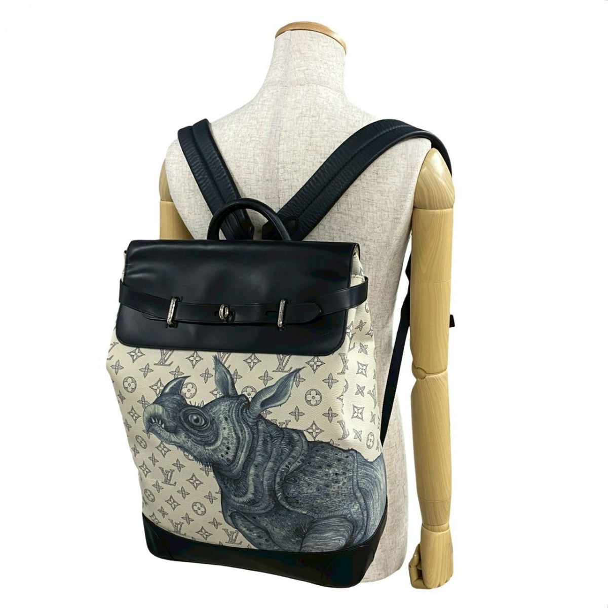 Louis Vuitton Backpack M54125 PVC Spring Summer Monogram Leather Navy Jewelry