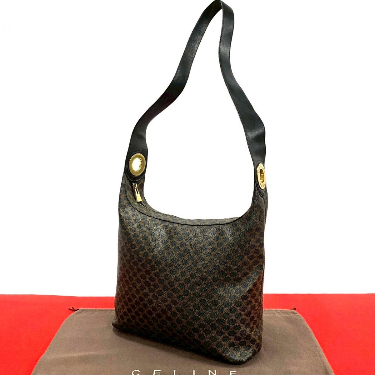 Shoulder Bag , Pvc Macadam Blazon Triomphe Leather Black