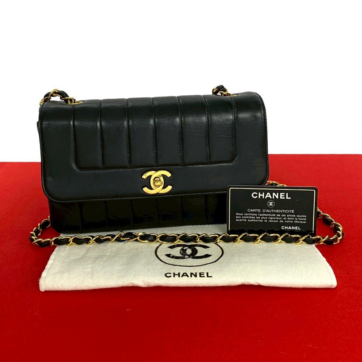 Chanel lambskin COCO Mark Mademoiselle Black Shoulder Bag