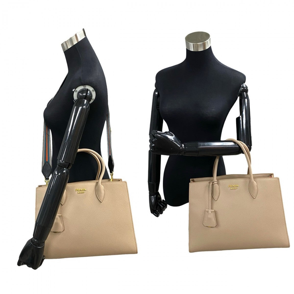 Shoulder Bag Metal Bibliotheque Women Leather Beige
