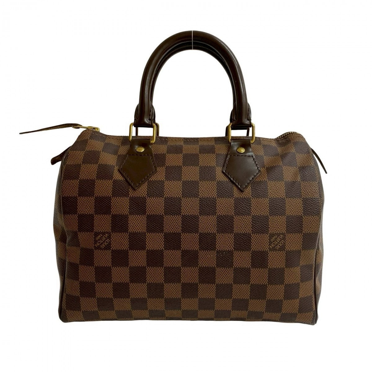 Louis Vuitton N41532 PVC Damier Speedy 25 Leather Brown Handbag
