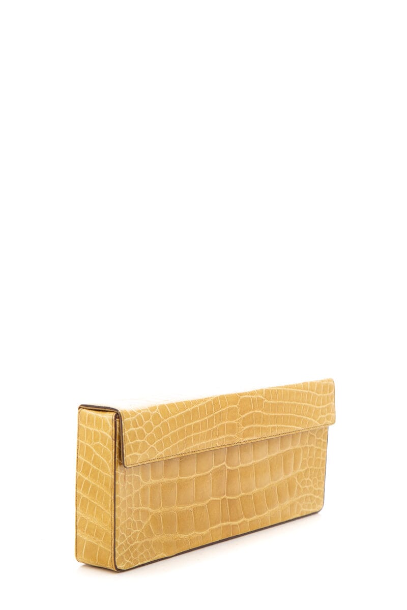Prada Box Clutch Tan Embossed Clutch Bag