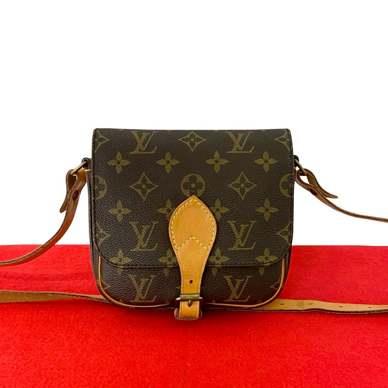 Louis Vuitton Cartouchiere Monogram Leather Brown Mini Shoulder Bag
