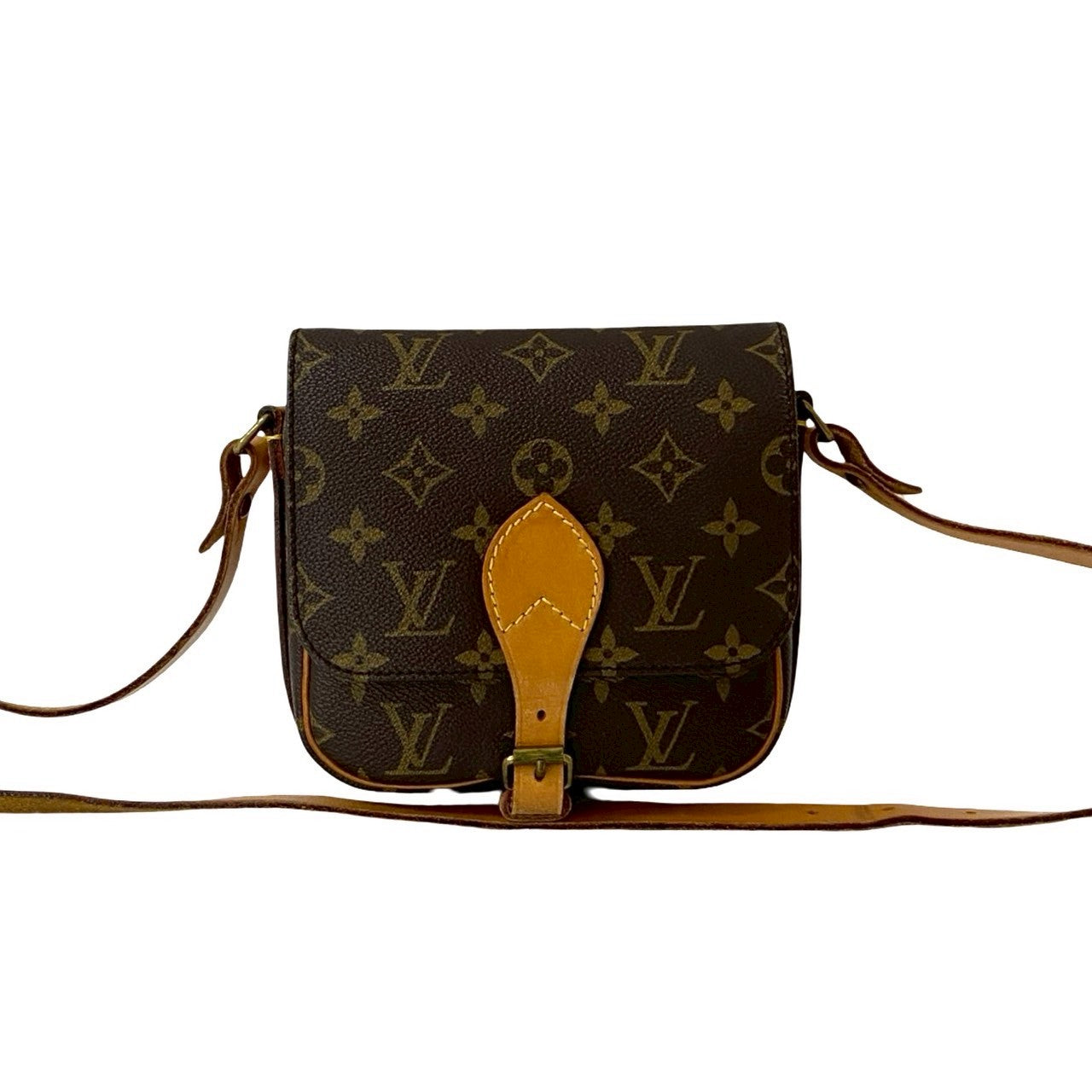 Louis Vuitton Cartouchiere Monogram Leather Brown Mini Shoulder Bag