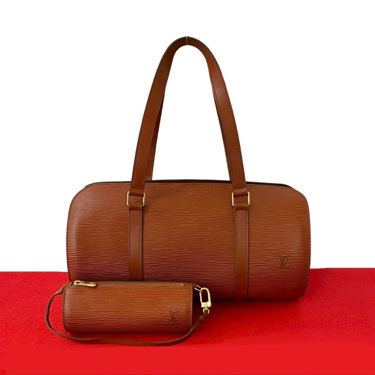 Louis Vuitton M52223 Epi Suflo Leather Brown Handbag