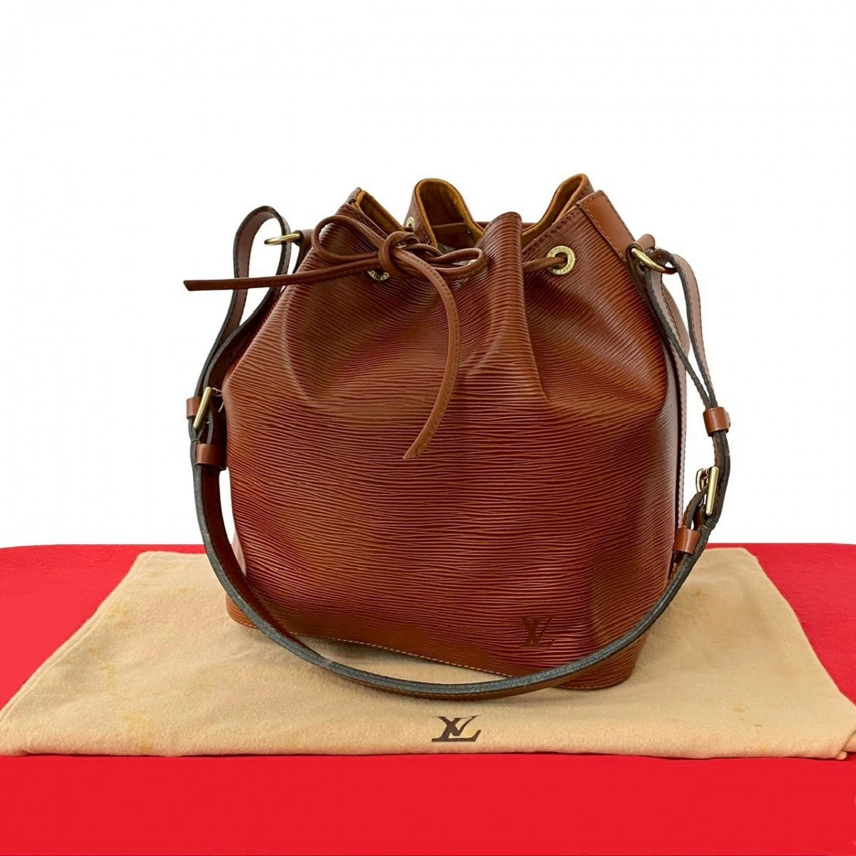 Louis Vuitton Epi Petit Noe Leather Brown Shoulder Bag
