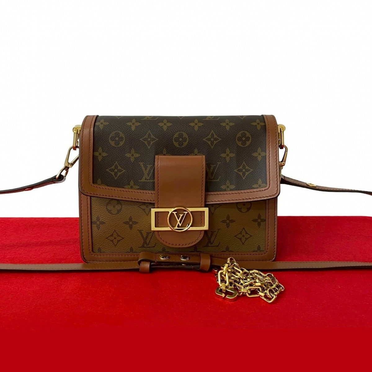 Louis Vuitton Dauphines Monogram Leather Brown Shoulder Bag