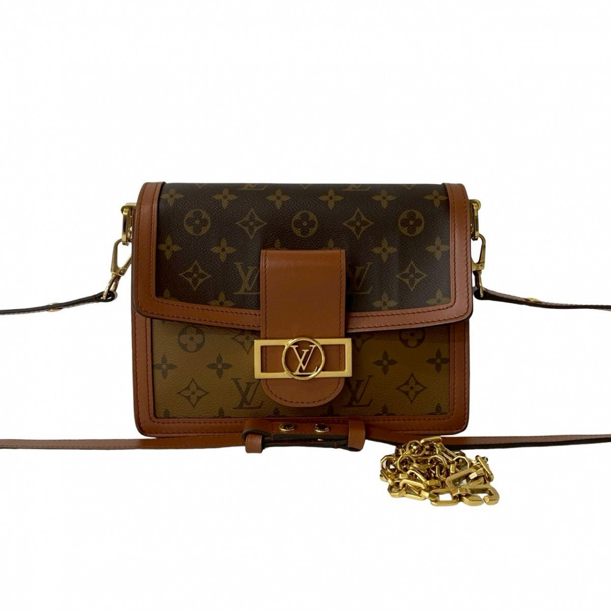 Louis Vuitton Dauphines Monogram Leather Brown Shoulder Bag
