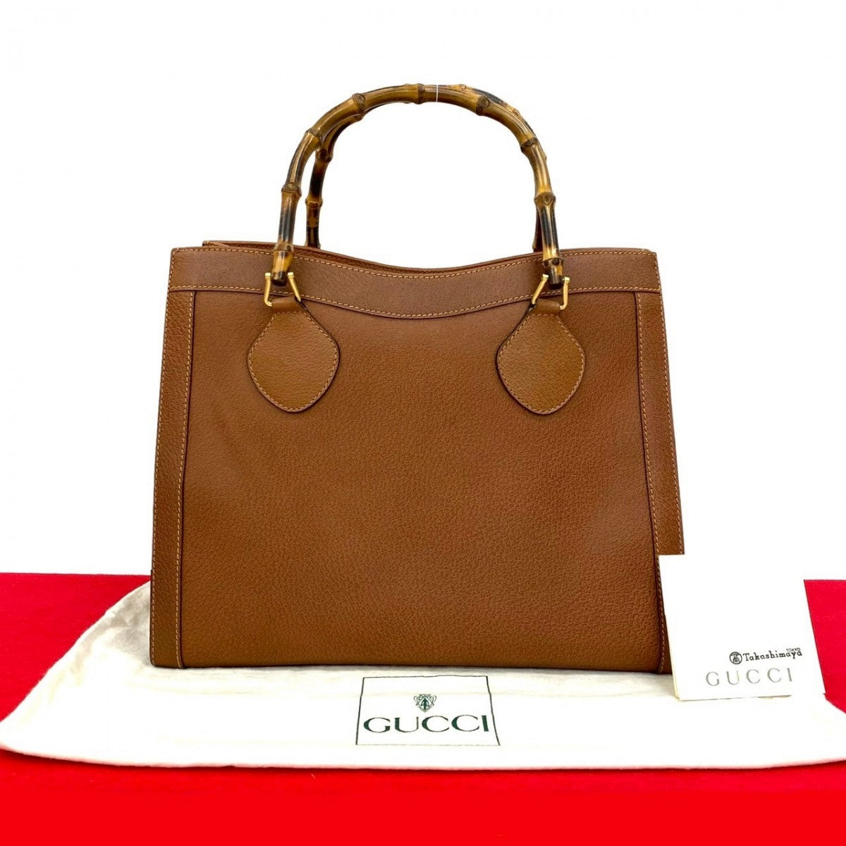 Gucci Bamboo Leather Brown Handbag 250611Kma808 7
