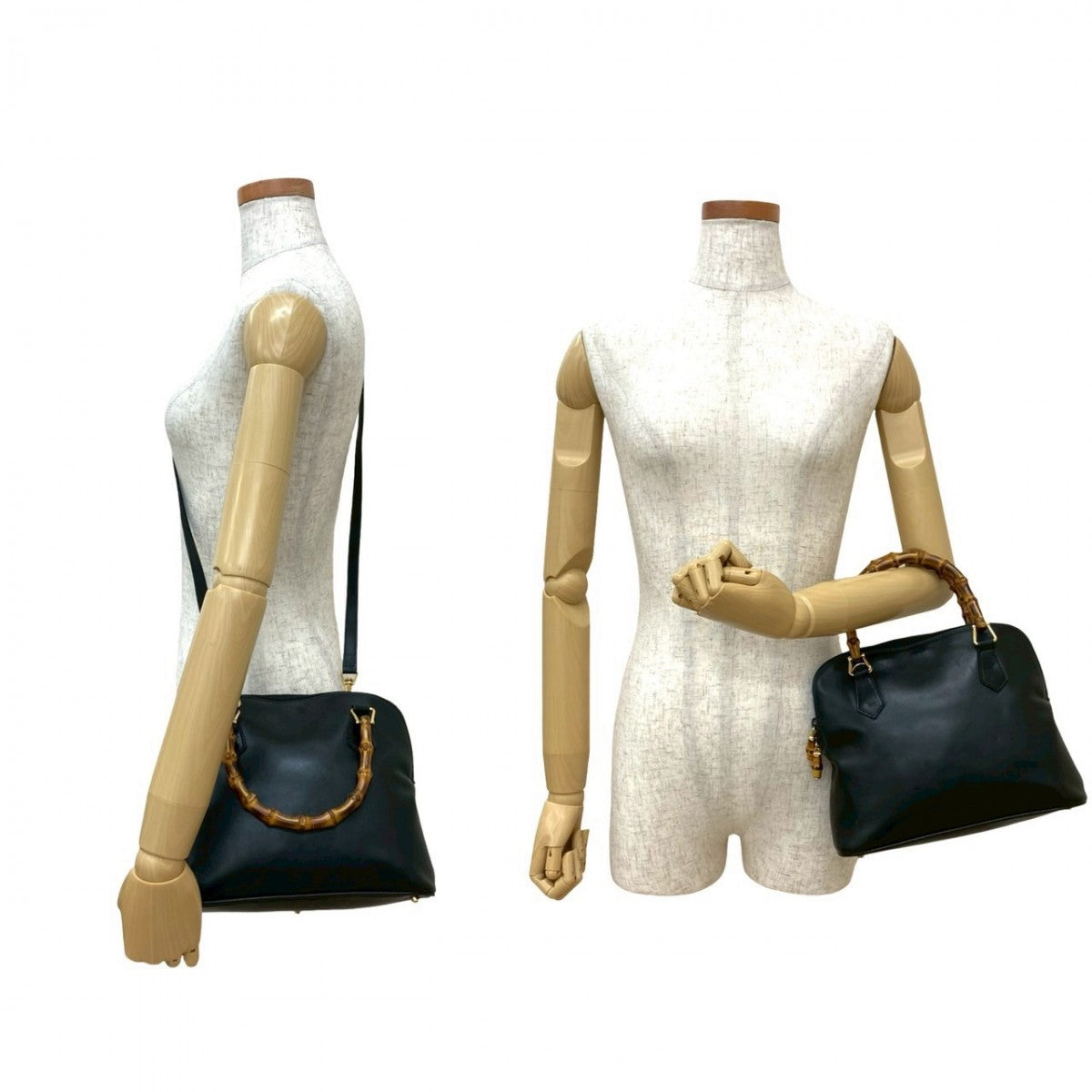 Gucci Bamboo Leather Black Shoulder Bag 250612Mna147 4