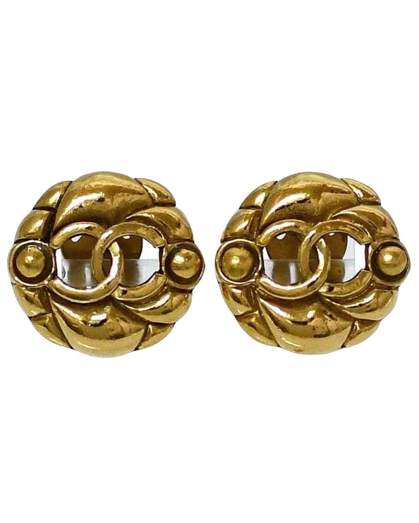 Chanel Earrings Goldtone Metal