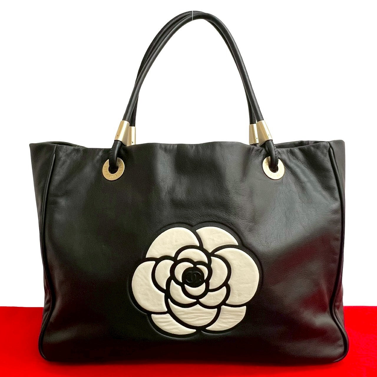 Chanel 251008Kme706 8 Black Leather Tote Bag